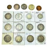 [9 Coins] 1904-1915 Barber Half Dollar