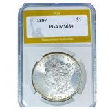 1897 Morgan Silver Dollar PGA MS63+