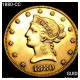 1880-CC $10 Gold Eagle CHOICE AU