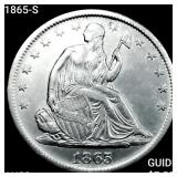 1865-S Seated Liberty Half Dollar CHOICE AU
