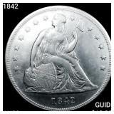 1842 Seated Liberty Dollar CHOICE AU