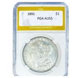 1892 Morgan Silver Dollar PGA AU55