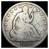 1858-O Silver Half Dollar LIGHTLY CIRCULATED