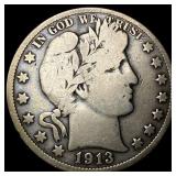 1913 Barber Half Dollar NICELY CIRCULATED