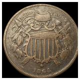 1864 Two-Cent Piece NEARLY UNCIRCULATED