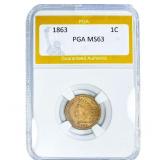 1863 Indian Head Cent PGA MS63