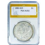 1882-O/S Morgan Silver Dollar PGA AU53