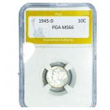 1945-D Mercury Silver Dime PGA MS66