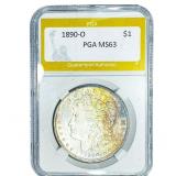 1890-O Morgan Silver Dollar PGA MS63