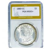 1880-CC Morgan Silver Dollar PGA MS63+