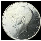 1938 Sweden Silver 2 Kroner UNCIRCULATED
