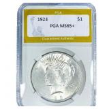 1923 Silver Peace Dollar PGA MS65+