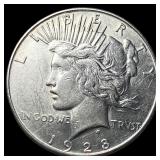 1928-S Silver Peace Dollar CLOSELY UNCIRCULATED