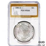 1881-S Morgan Silver Dollar PGA MS66