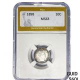 1898 Barber Dime PGA MS63