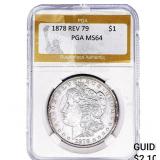1878 REV 79 Morgan Silver Dollar PGA MS64