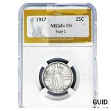 1917 Standing Liberty Quarter PGA MS64+ FH Type 1