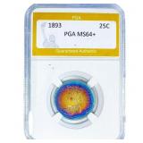 1893 Isabella Silver Quarter PGA MS64+