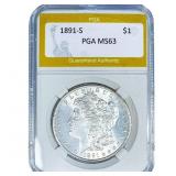 1891-S Morgan Silver Dollar PGA MS63