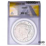 1928 Silver Peace Dollar ANACS MS61