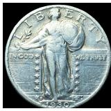 1930-S Silver Standing Liberty Quarter CLOSELY UNC
