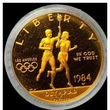 1984-W Gold $10 Olympic Commemorative GEM PROOF