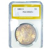 1882-S Morgan Silver Dollar PGA MS65+