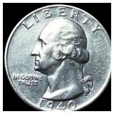 1940-D Silver Washington Quarter CLOSELY UNCIRCULA
