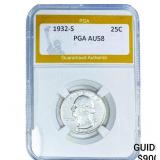 1932-S Washington Silver Quarter PGA AU58