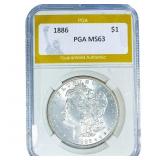 1886 Morgan Silver Dollar PGA MS63
