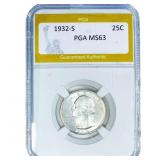 1932-S Washington Silver Quarter PGA MS63