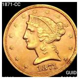 1871-CC $5 Gold Half Eagle CHOICE BU