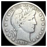 1910-S Silver Barber Half Dollar LIGHTLY CIRCULATE