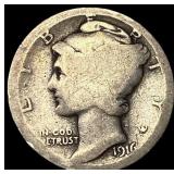1916-D Silver Mercury Dime NICELY CIRCULATED