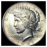 1921 HR Silver Peace Dollar UNCIRCULATED