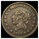 1837 Hard Times Token Centre Market New York. ABOU