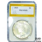 1923 Silver Peace Dollar PGA MS65