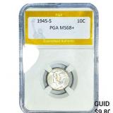 1945-S Mercury Silver Dime PGA MS68+
