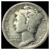 1921 Silver Mercury Dime LIGHTLY CIRCULATED