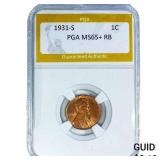 1931-S Wheat Cent PGA MS65+ RB
