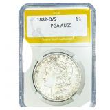 1882-O/S Morgan Silver Dollar PGA AU55