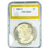 1884-O Morgan Silver Dollar PGA MS63