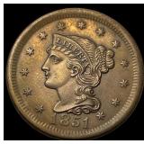 1851 Braided Hair Large Cent UNCIRCULATED