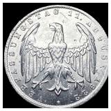 1922-J Germany Silver 3 Mark UNCIRCULATED