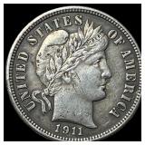1911 Silver Barber Dime CLOSELY UNCIRCULATED
