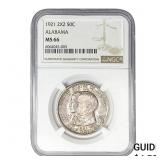 1921 Alabama Half Dollar NGC MS66 2X2