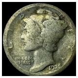 1921 Silver Mercury Dime LIGHTLY CIRCULATED