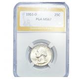 1951-D Washington Silver Quarter PGA MS67