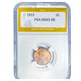 1915 Wheat Cent PGA MS65 RB