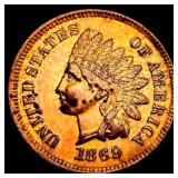 1869/69 RPD FS-303, S-3 Indian Head Cent CHOICE BU